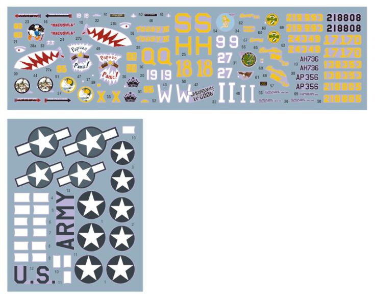 DK Decals DKD72114 1:72 Bell P-39/P-400 Airacobra over New Guinea, Pt.3 1