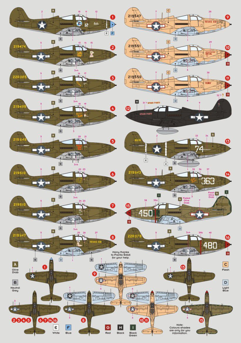 DK Decals DKD72115 1:72 Bell P-39 Airacobra over the central Pacific 1