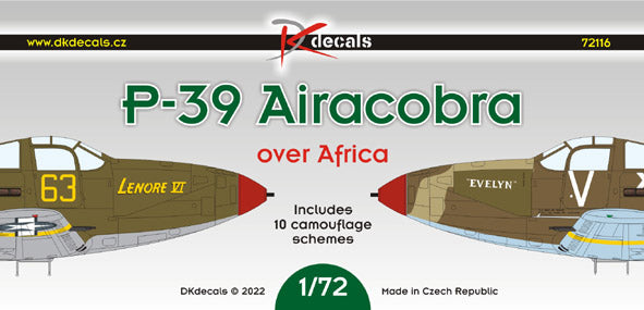 DK Decals DKD72116 1:72 Bell P-39/P-400 Airacobra over Africa and Italy 1