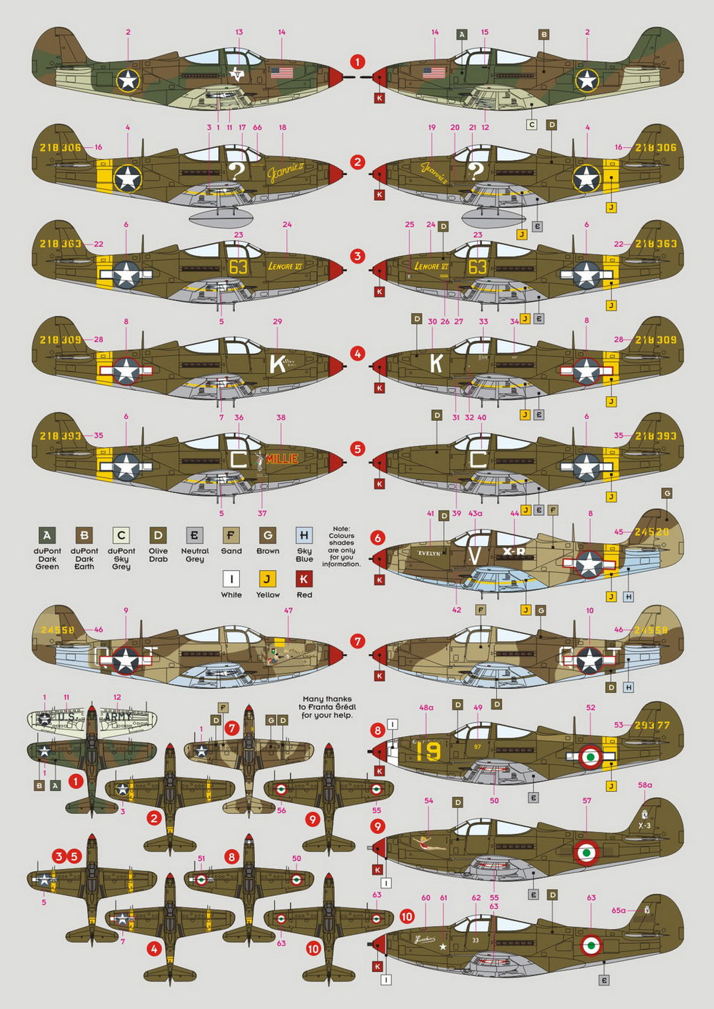 DK Decals DKD72116 1:72 Bell P-39/P-400 Airacobra over Africa and Italy 1