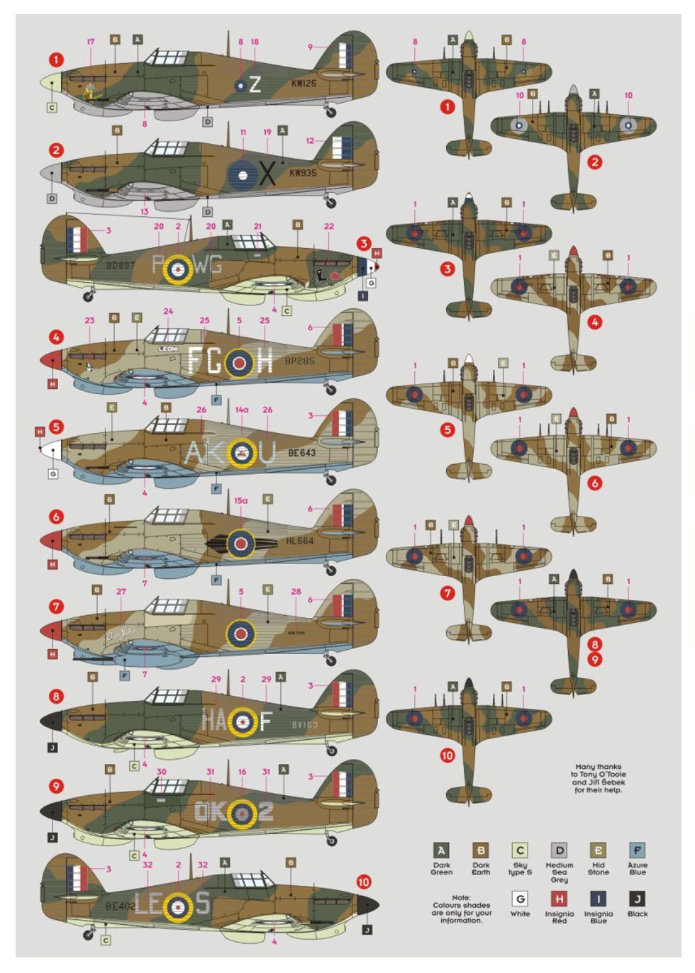 DK Decals DKD72120 1:72 Hawker Hurricane Mk.II over the Far East Malta & Africa