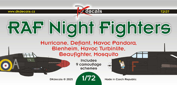 DK Decals DKD72137 1:72 RAF Night Fighters 1