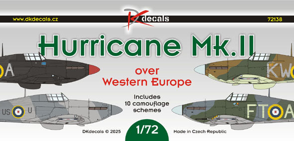 DK Decals DKD72138 1:72 Hawker Hurricane Mk.II over Western Europe 1