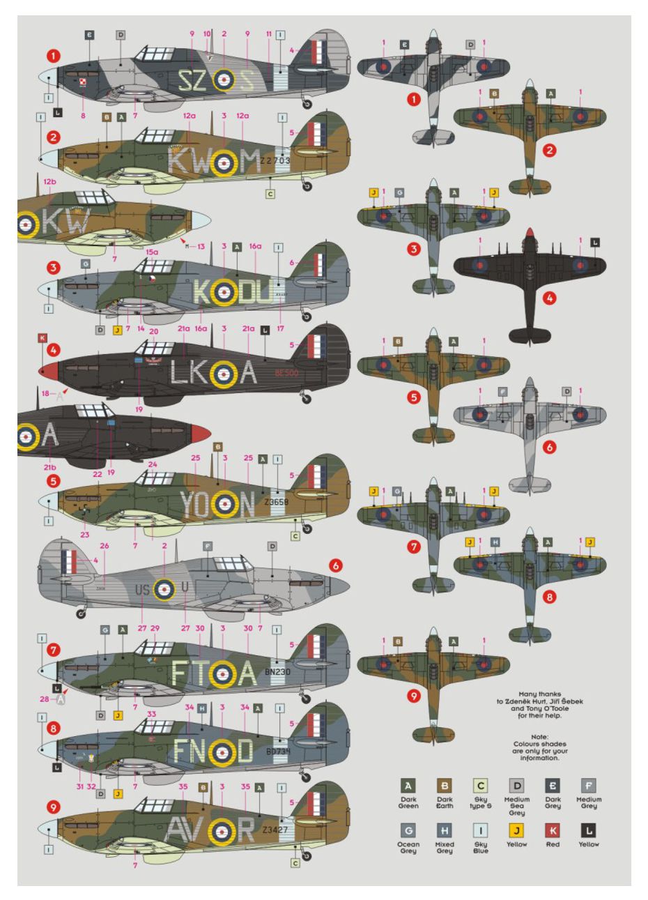 DK Decals DKD72138 1:72 Hawker Hurricane Mk.II over Western Europe 1