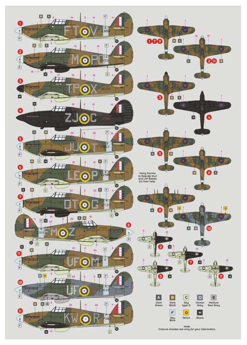 DK Decals DKD72139 1:72 Hawker Hurricane of Cz