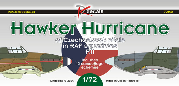 DK Decals DKD72140 1:72 Hawker Hurricane of Cz