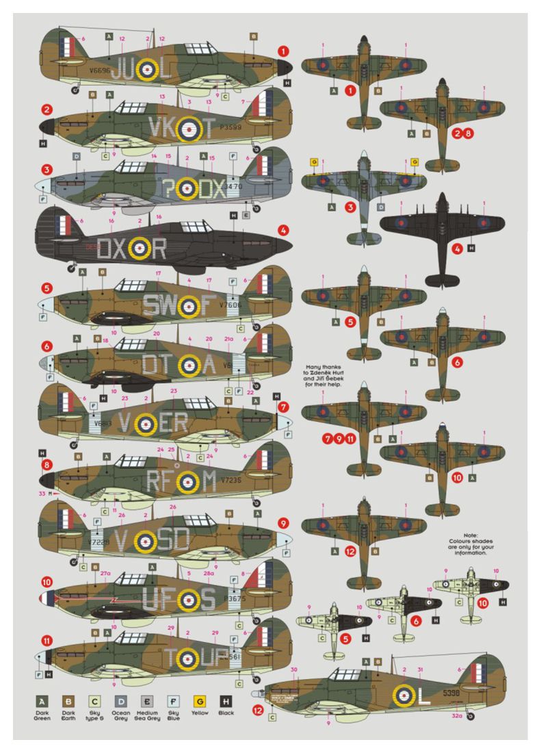 DK Decals DKD72140 1:72 Hawker Hurricane of Cz