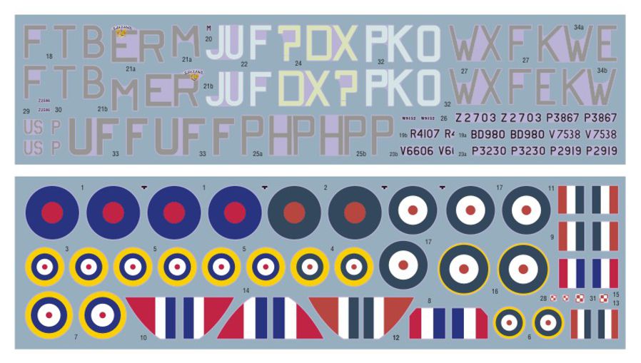 DK Decals DKD72141 1:72 Hawker Hurricane Czech Pilots RAF Pt.3
