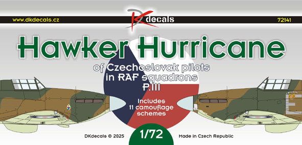 DK Decals DKD72141 1:72 Hawker Hurricane Czech Pilots RAF Pt.3