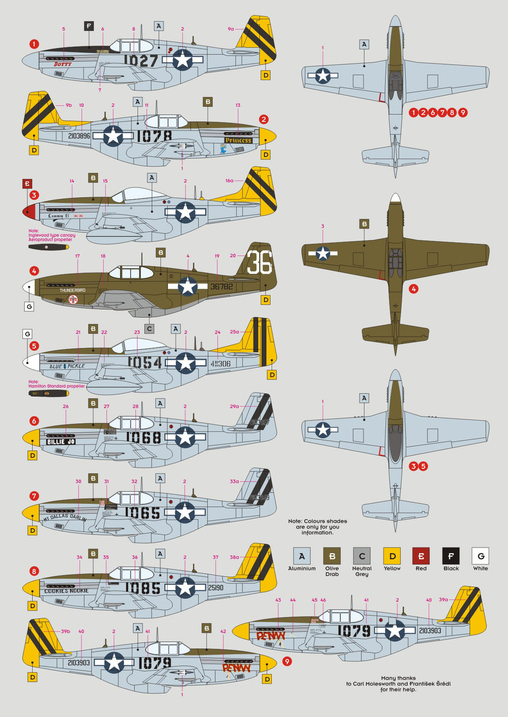 DK Decals DKD72143 1:72 311th FG North-American Mustangs 1