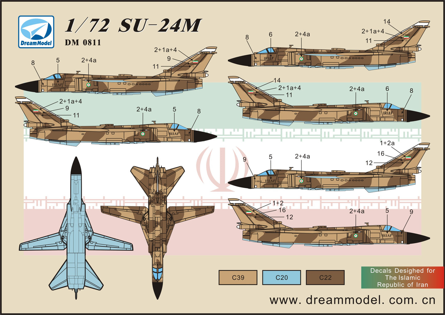 Dream Model DM0811 1:72 Decal for Sukhoi Su-24MK in Iran