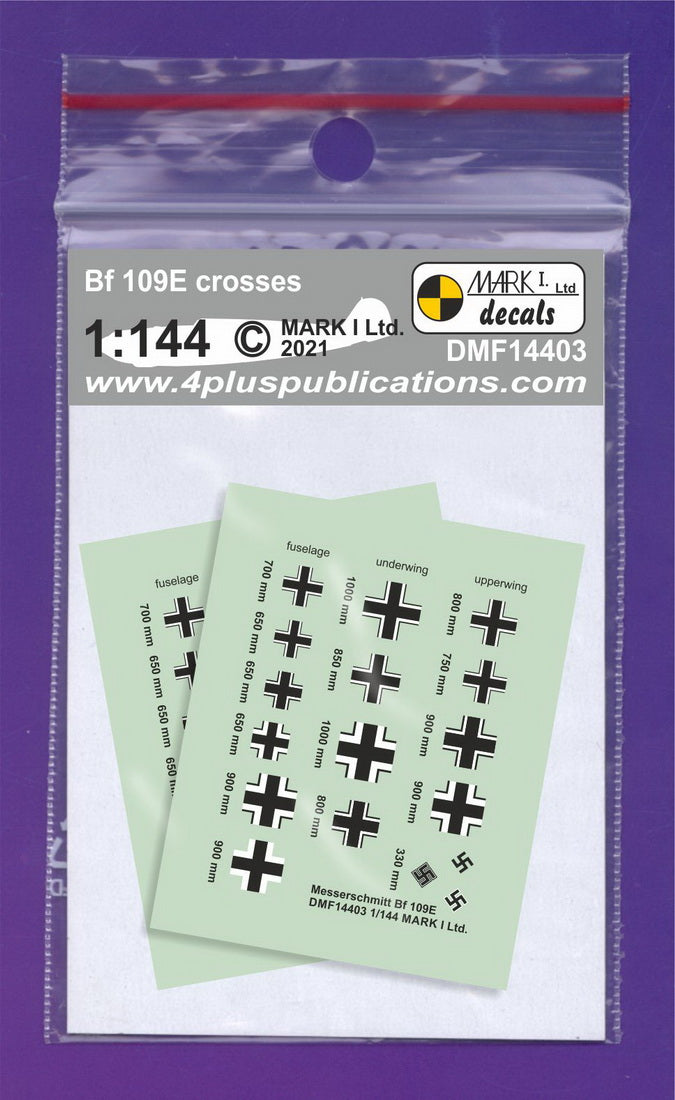 Mark I DMF14403 Bf-109E National Insignia & Swastikas 1:144