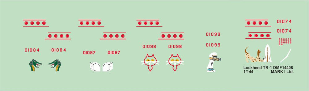 Mark I DMF14408 1:144 Lockheed TR-1 Tail Art Decal Set