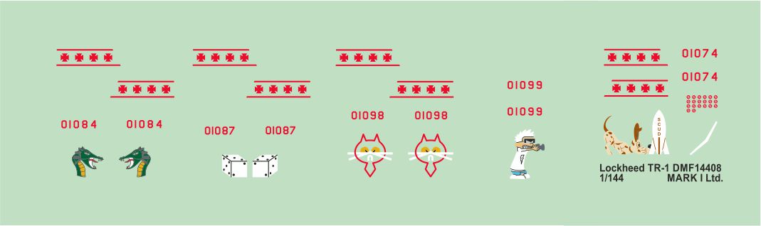 Mark I DMF14408 1:144 Lockheed TR-1 Tail Art Decal Set