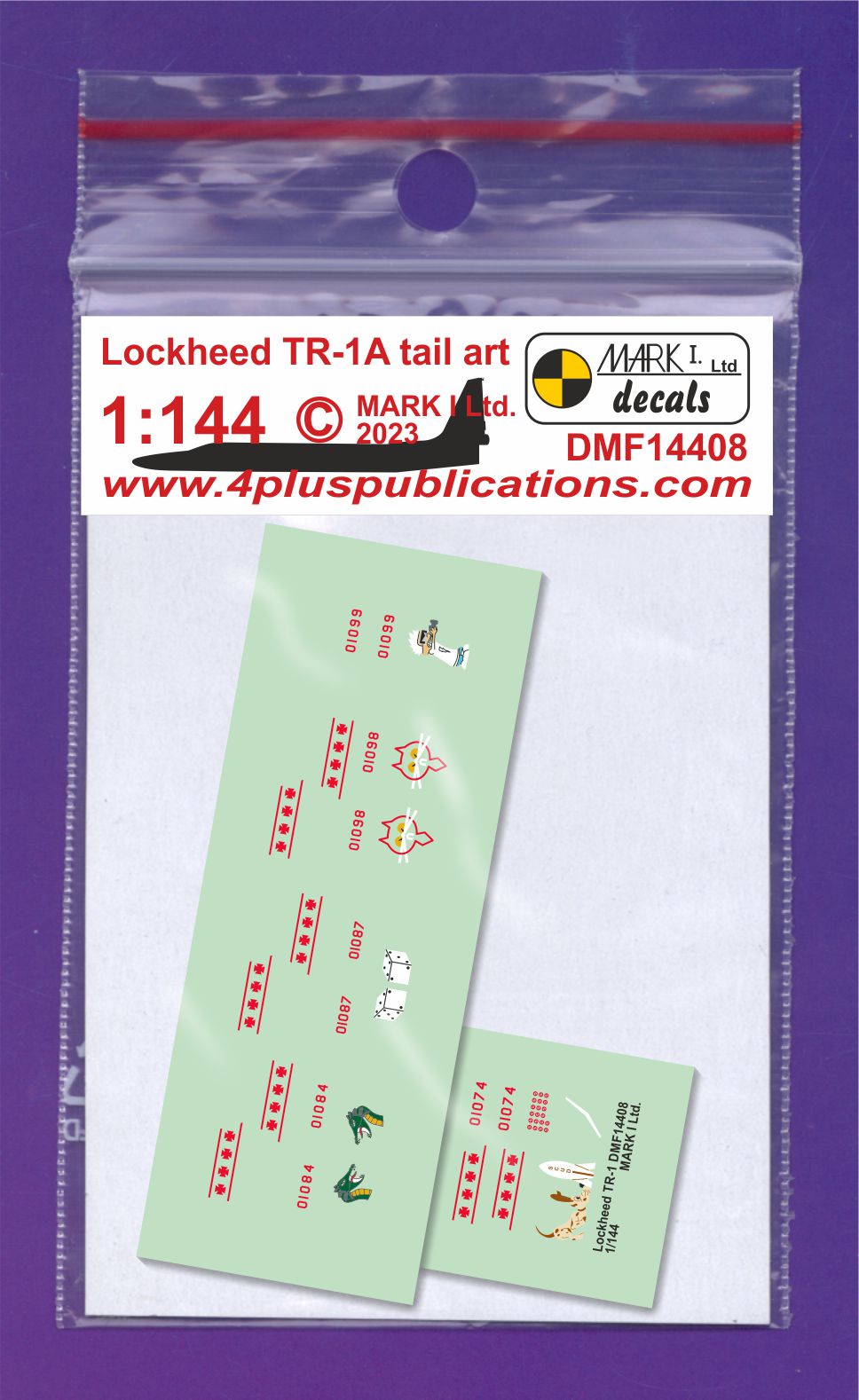 Mark I DMF14408 1:144 Lockheed TR-1 Tail Art Decal Set