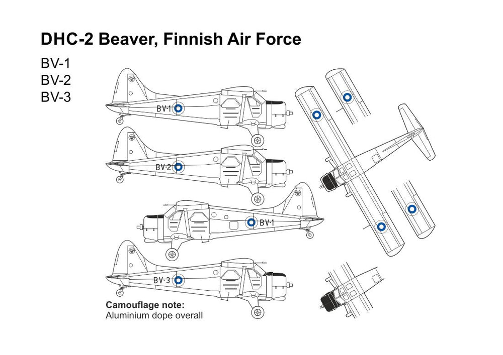 Mark I DMF14409 1:144 DHC-2 Beaver Finnish Air Force Decals