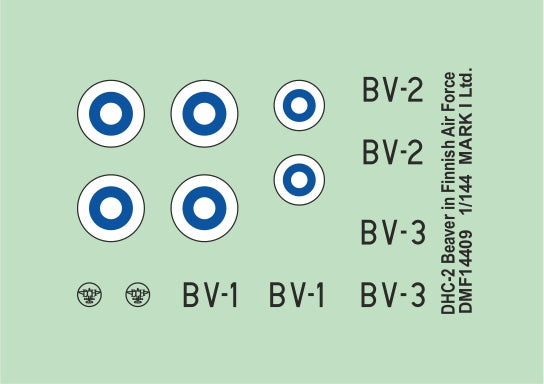Mark I DMF14409 1:144 DHC-2 Beaver Finnish Air Force Decals