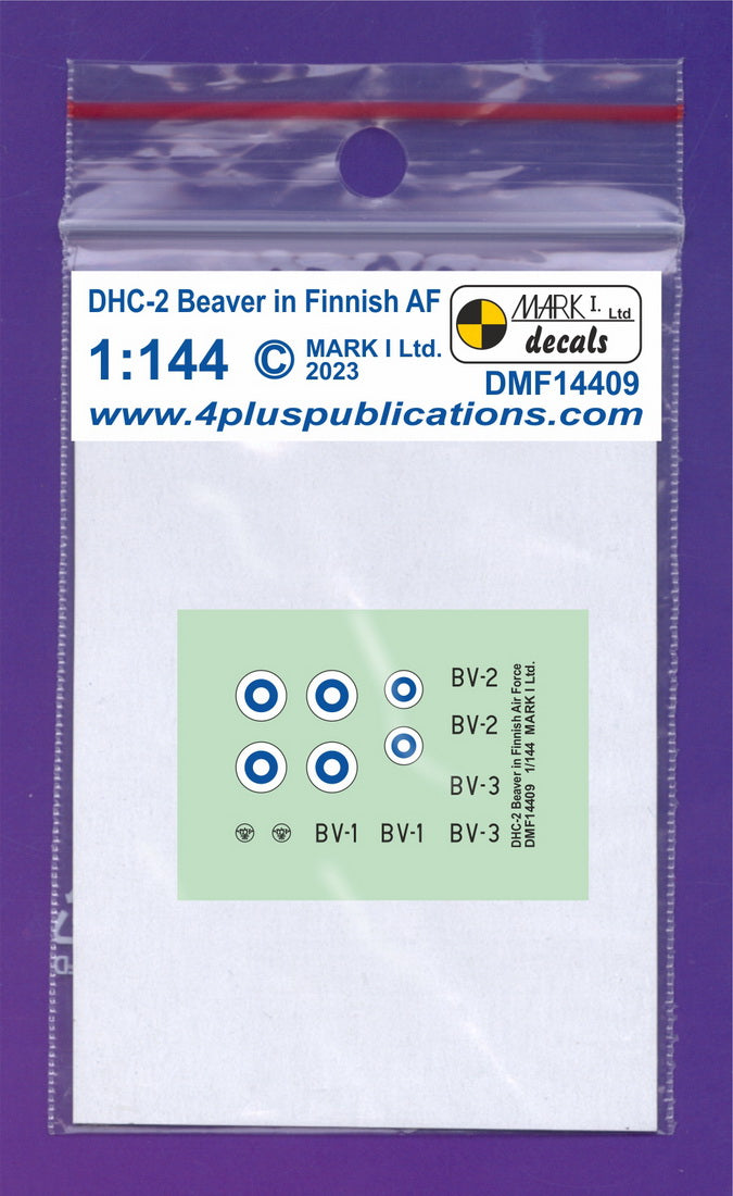 Mark I DMF14409 1:144 DHC-2 Beaver Finnish Air Force Decals