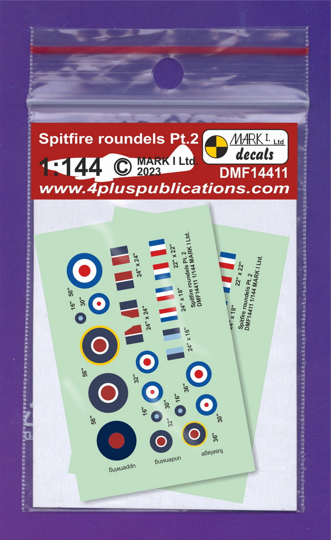 Mark I DMF14411 1:144 Spitfire Roundels & Fin Flashes Pt.2 Type B