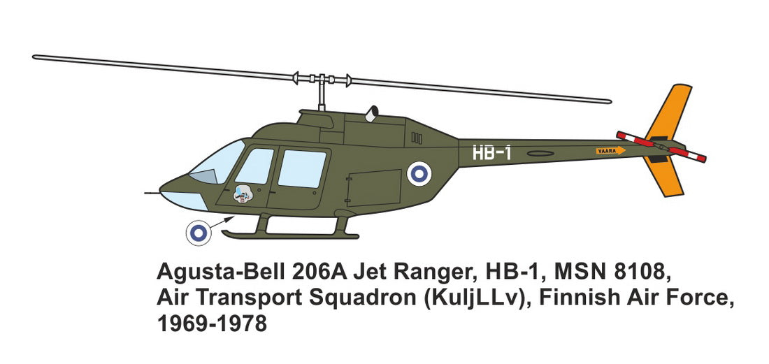 Mark I Decals DMF14412 1:144 Augusta-Bell AB-206A in Finnish AF