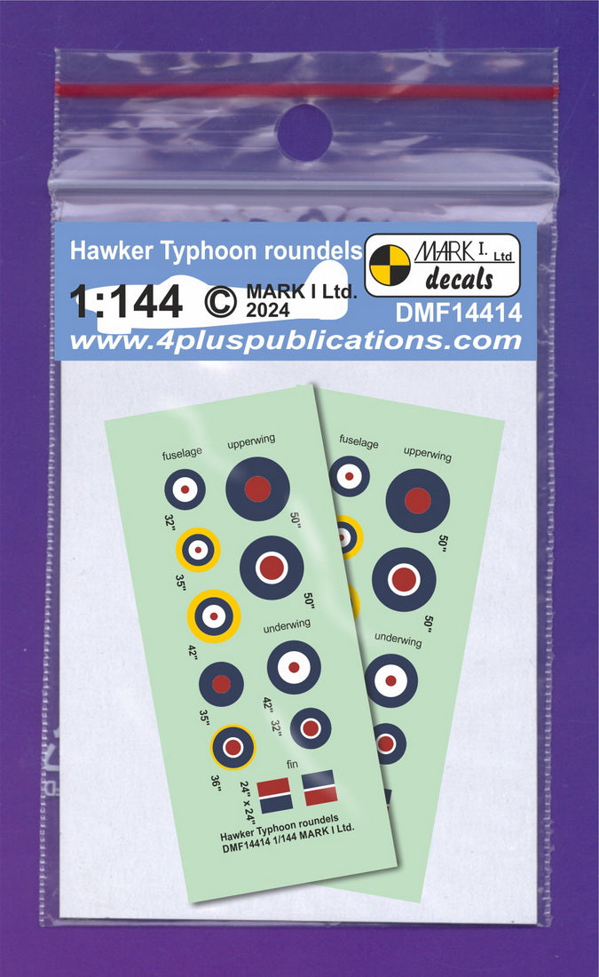 Mark I DMF14414 1:144 Typhoon Roundels & Fin Flashes Type A