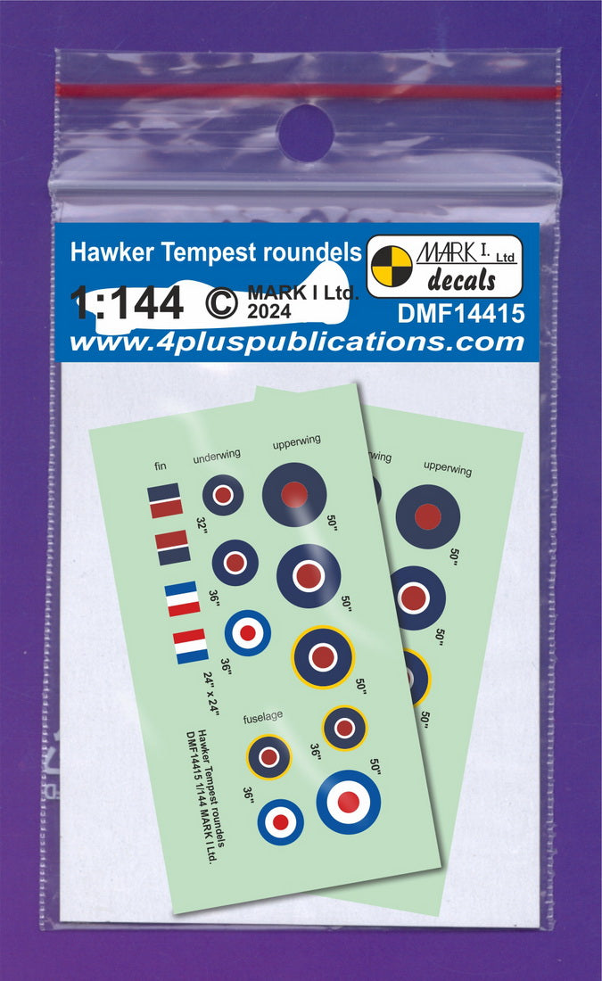 Mark I DMF14415 1:144 Tempest Roundels & Fin Flashes Type B