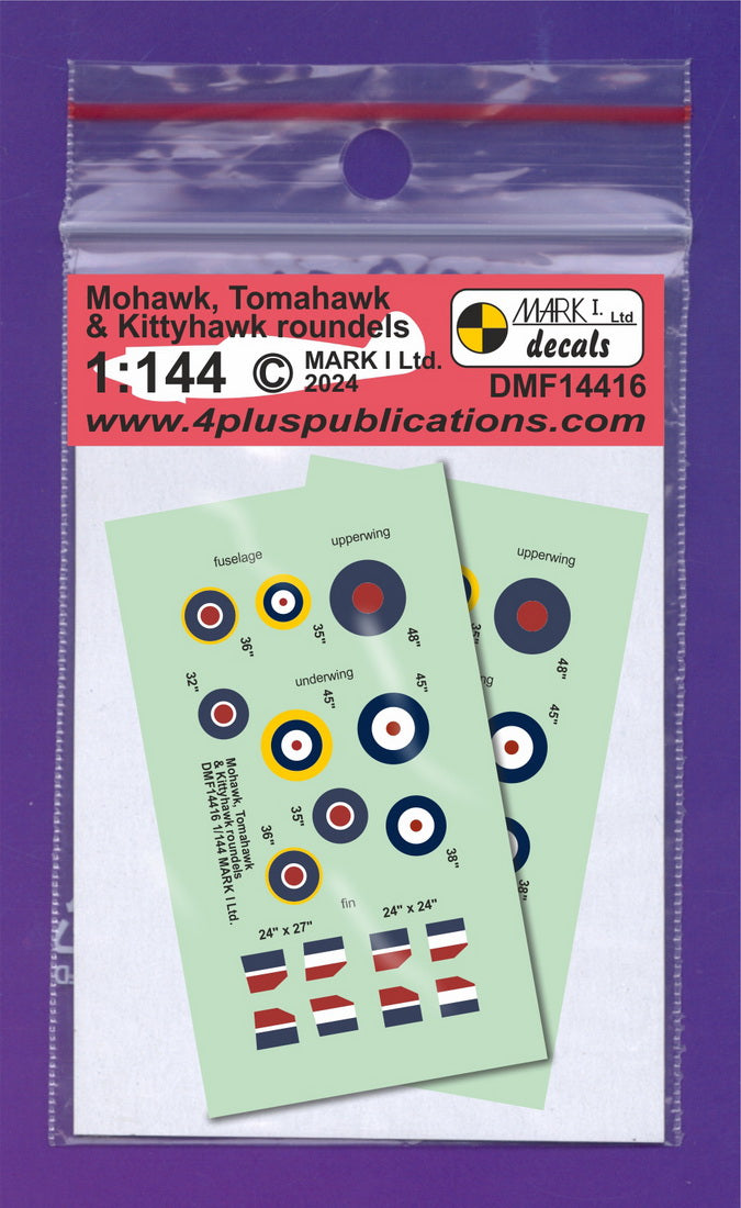 Mark I DMF14416 1:144 Mohawk/Tomahawk/Kittyhawk Roundels Type A