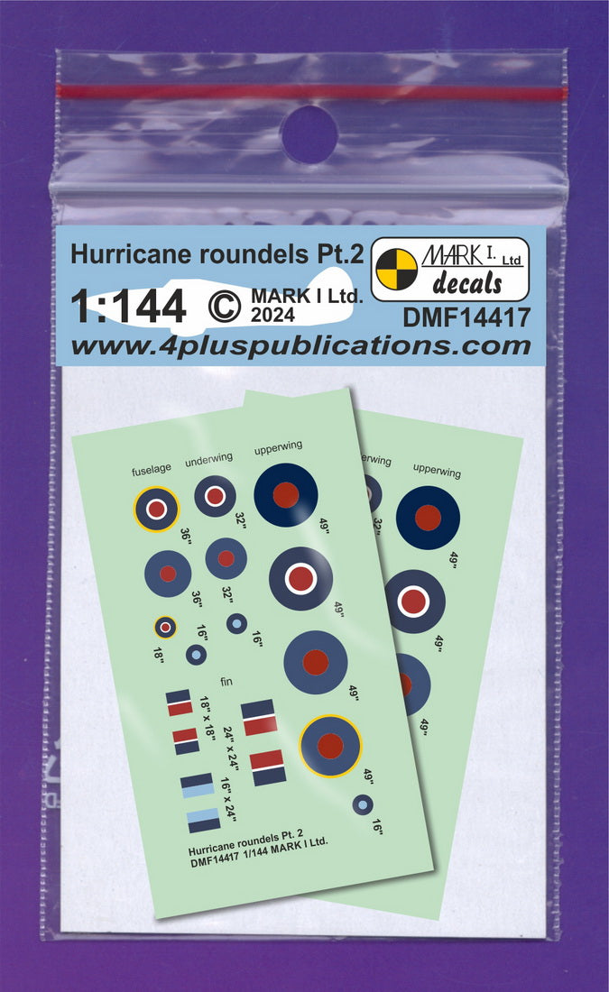 Mark I Decals DMF14417 1:144 Hurricane roundels & fin flashes
