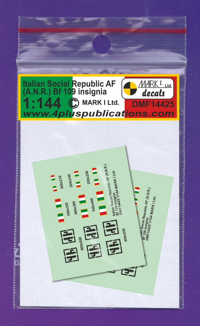 Mark I Decals DMF14425 1:144 Messerschmitt Bf-109 Italian Social Republic