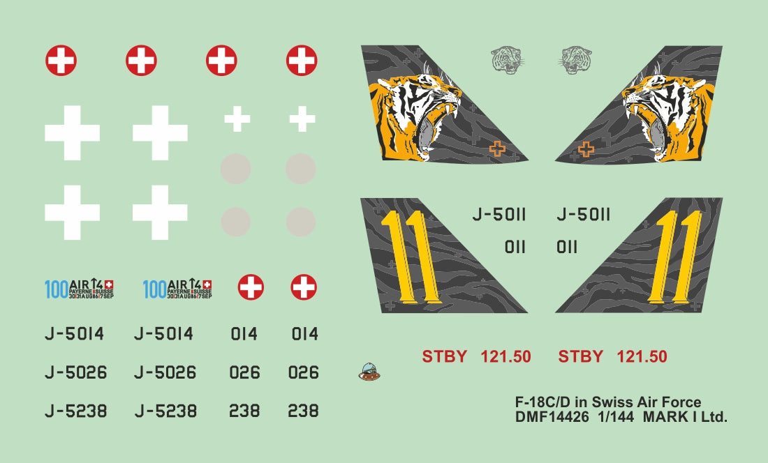 Mark I DMF14426 1:144 F/A-18C/D Hornet Swiss Air Force Decals