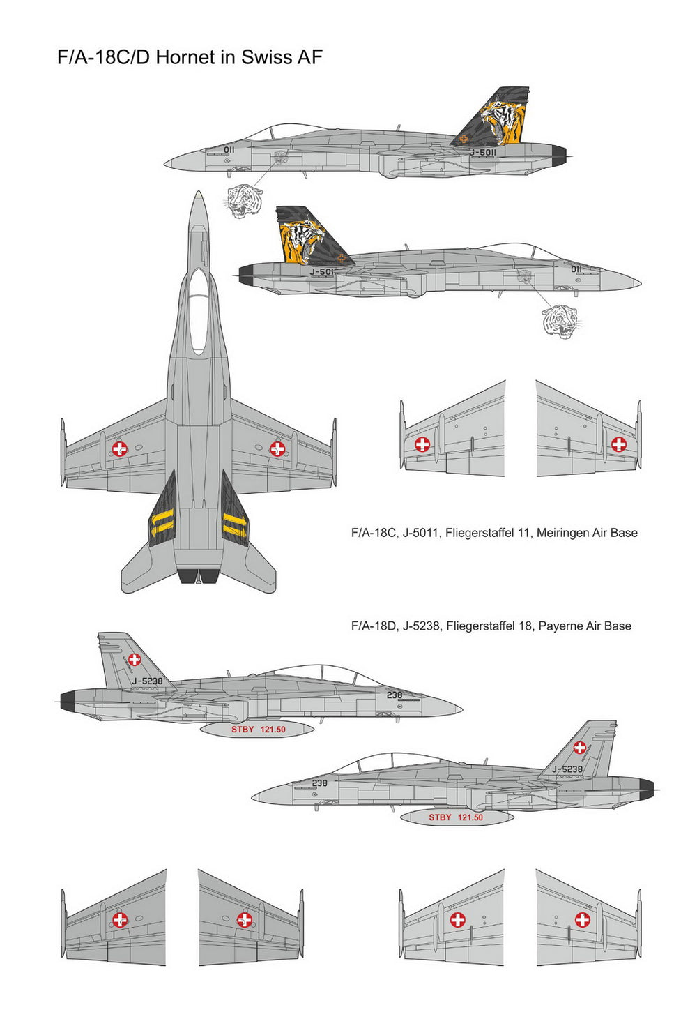 Mark I DMF14426 1:144 F/A-18C/D Hornet Swiss Air Force Decals