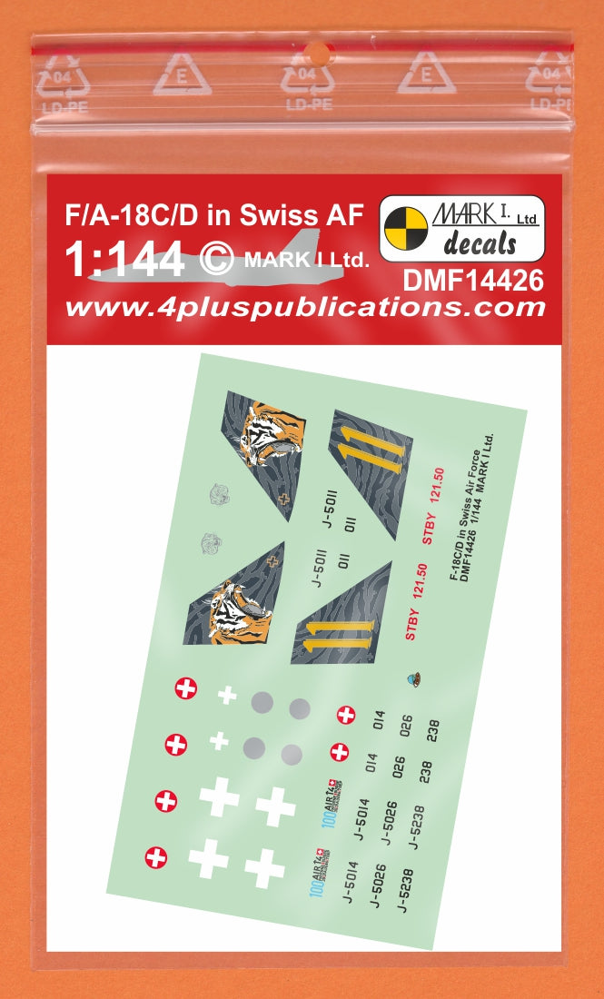Mark I DMF14426 1:144 F/A-18C/D Hornet Swiss Air Force Decals