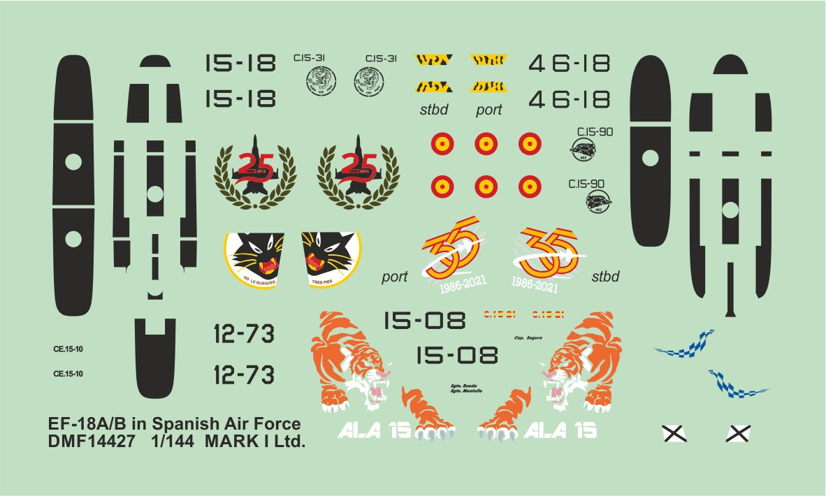 Mark I DMF14427 1:144 EF-18A/B Hornet Spanish Air Force Decals