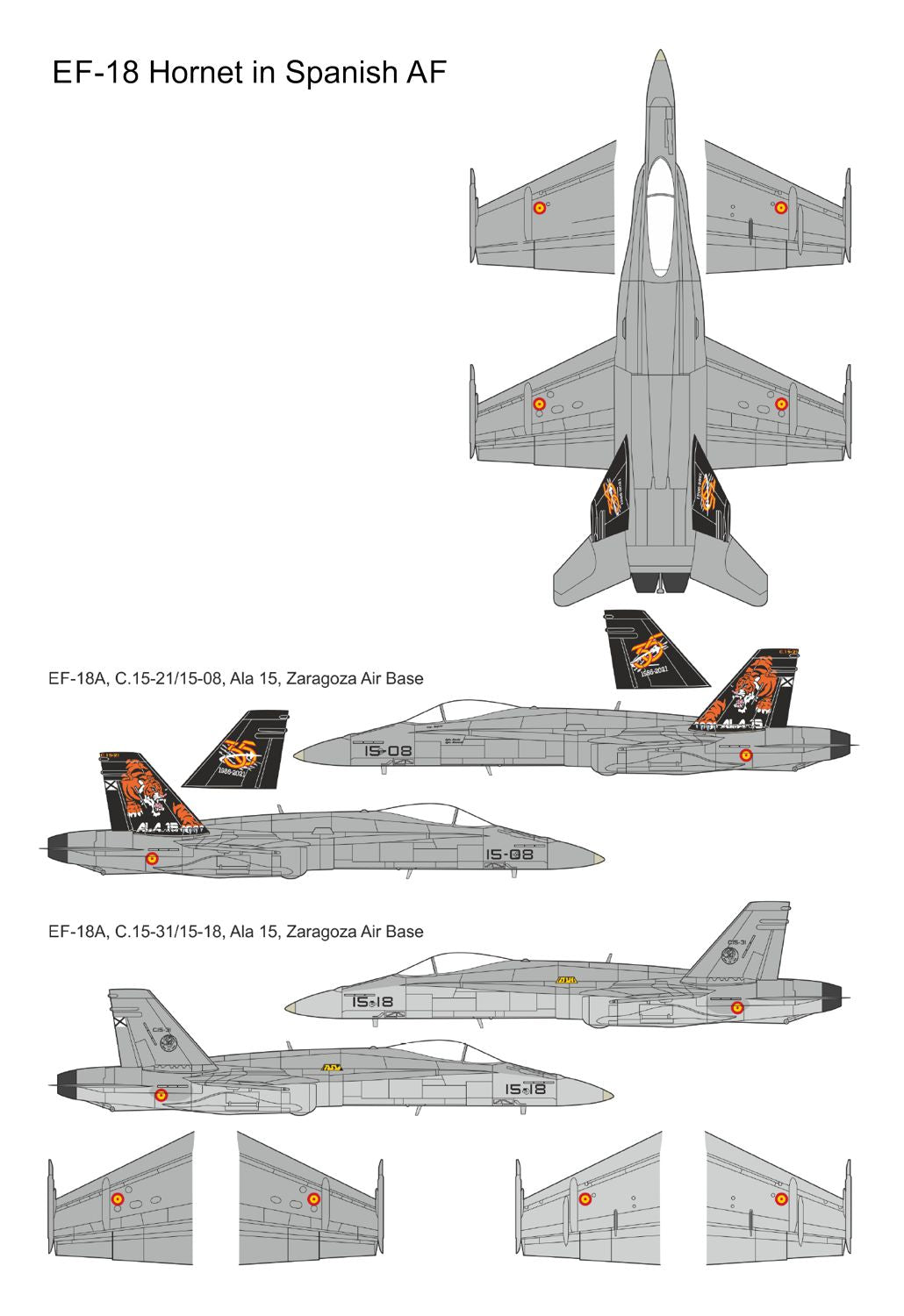 Mark I DMF14427 1:144 EF-18A/B Hornet Spanish Air Force Decals