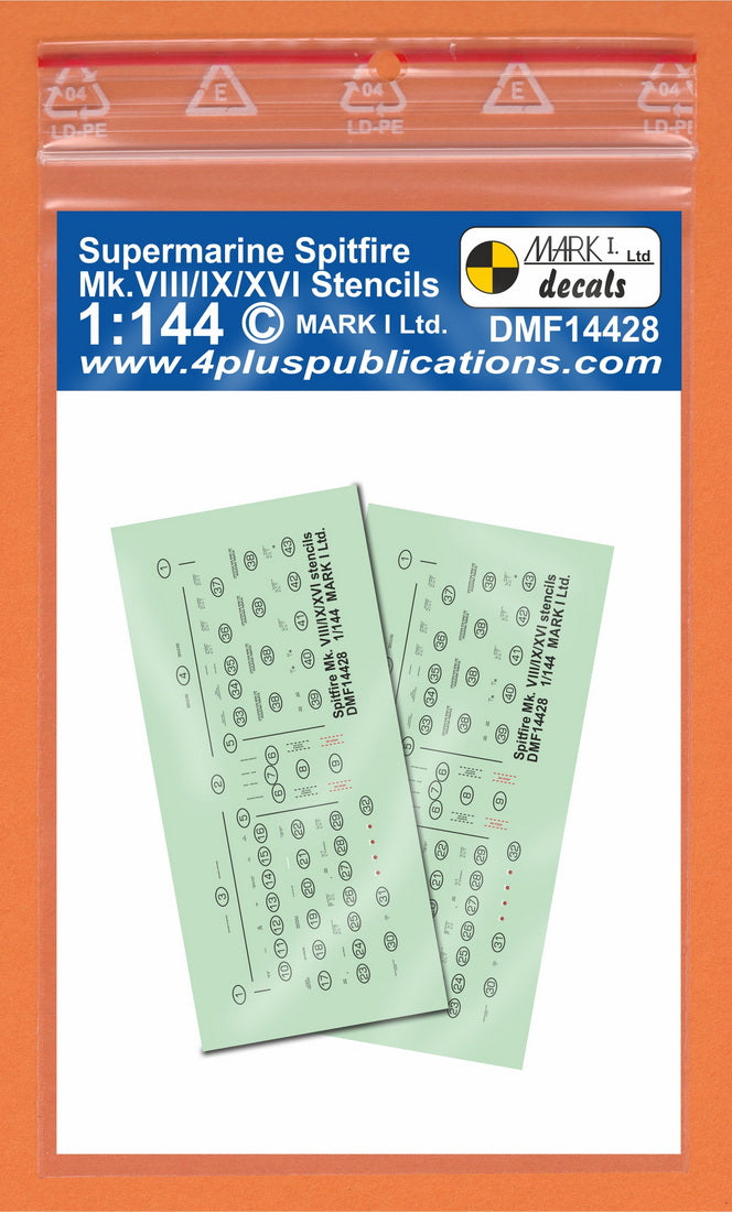 Mark I DMF14428 1:144 Spitfire Mk.VIII/IX/XVI Stencil Set