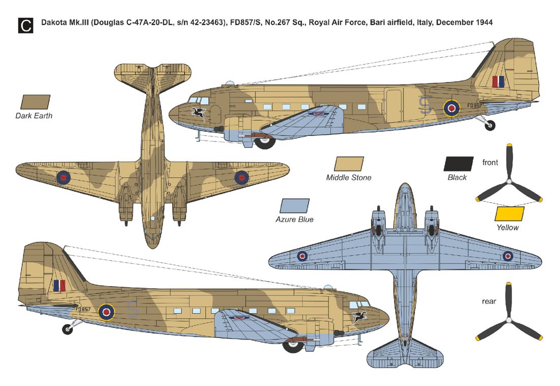 Mark I DMF14432 1:144 C-47/R4D Skytrain/Dakota WWII Service Decals