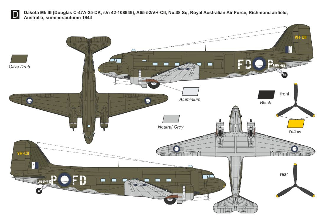 Mark I DMF14432 1:144 C-47/R4D Skytrain/Dakota WWII Service Decals