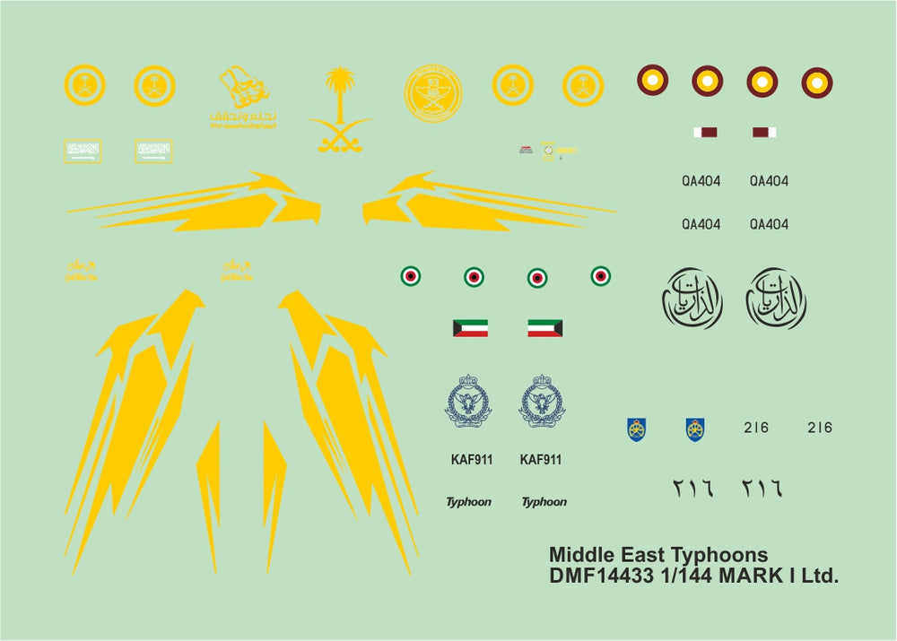 Mark I DMF14433 1:144 Middle East Eurofighter Typhoon Decals