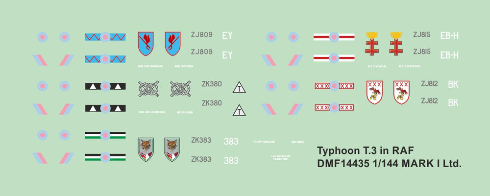 Mark I Decals DMF14435 1:144 Eurofighter Typhoon T.3 in RAF