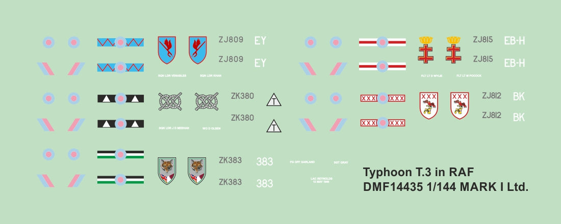 Mark I Decals DMF14435 1:144 Eurofighter Typhoon T.3 in RAF