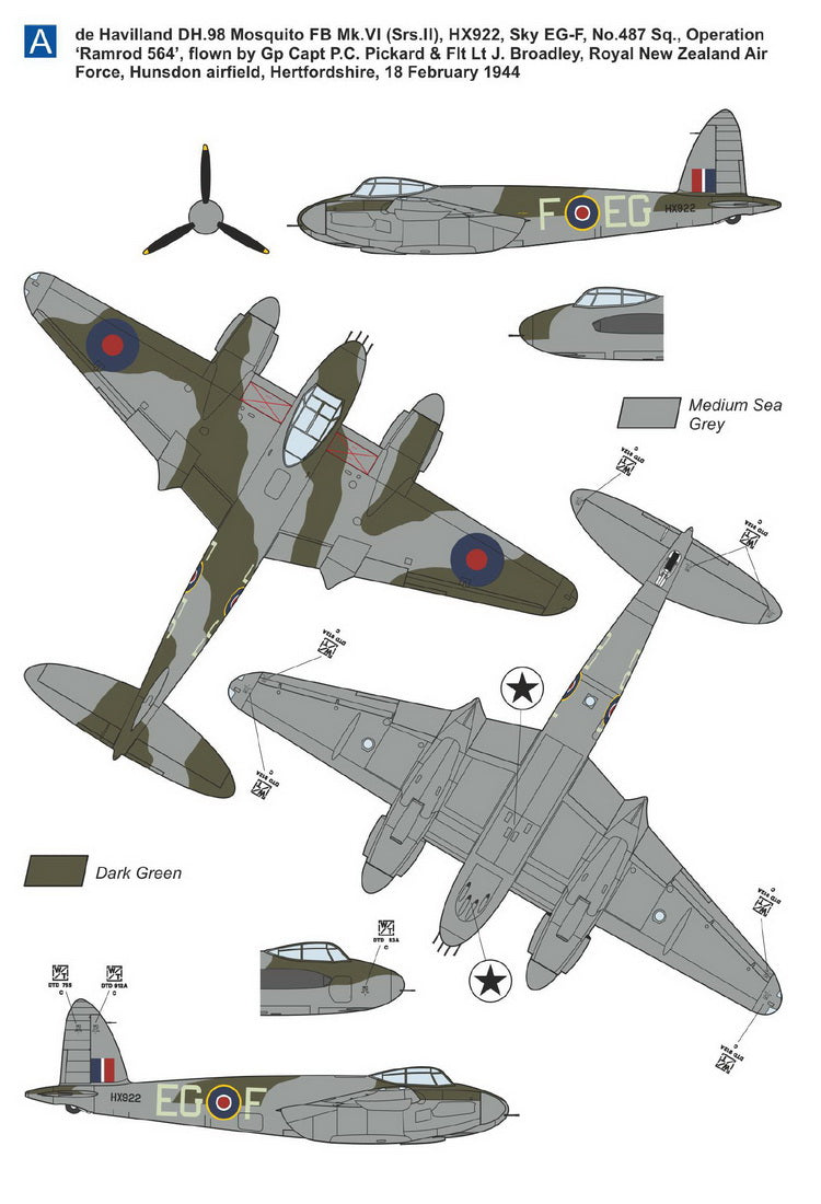 Mark I Decals DMF7203 1:72 de Havilland Mosquito FB.VI 'Amiens Prison Raid'
