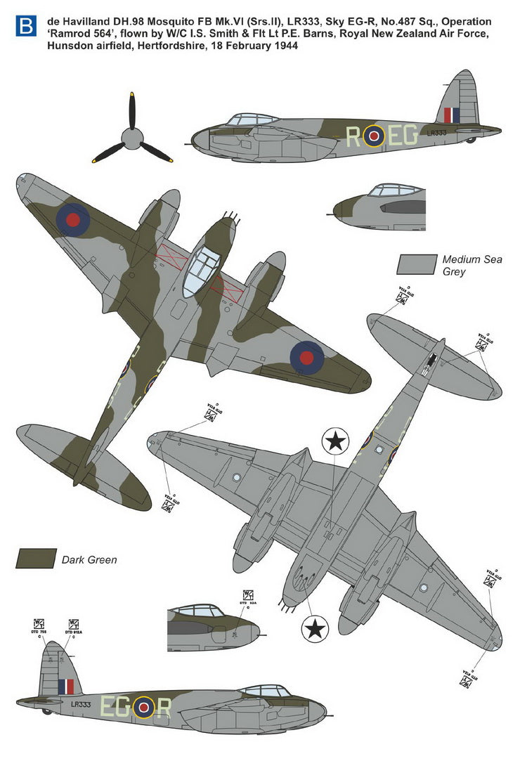 Mark I Decals DMF7203 1:72 de Havilland Mosquito FB.VI 'Amiens Prison Raid'