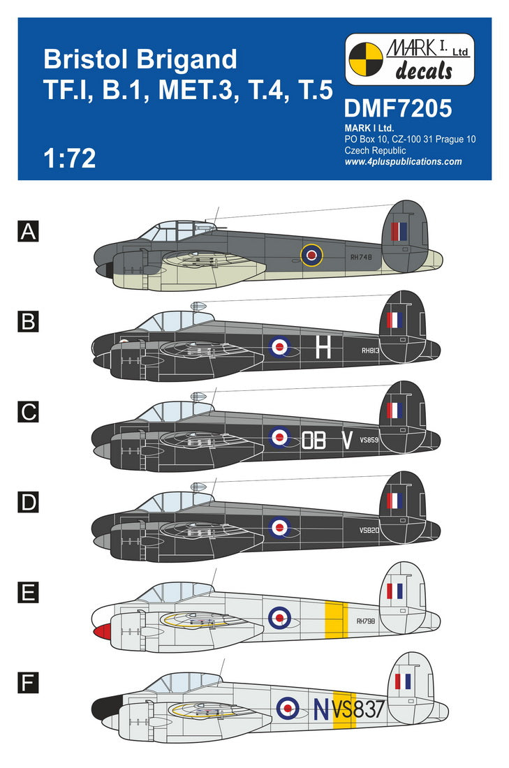 Mark I Decals DMF7205 1:72 Bristol Brigand
