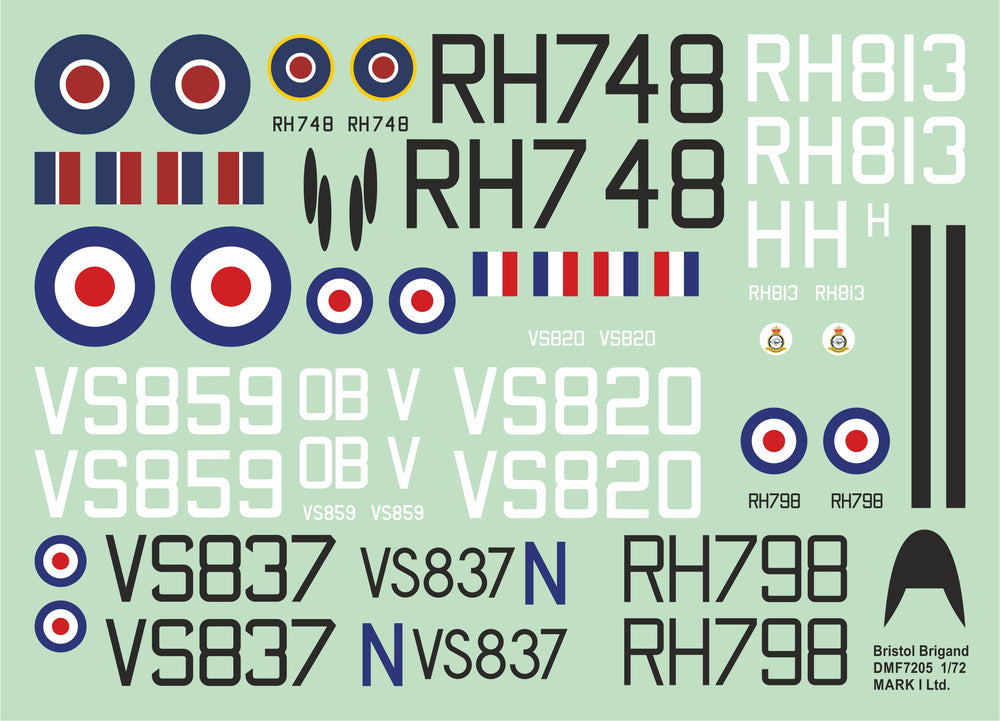 Mark I Decals DMF7205 1:72 Bristol Brigand
