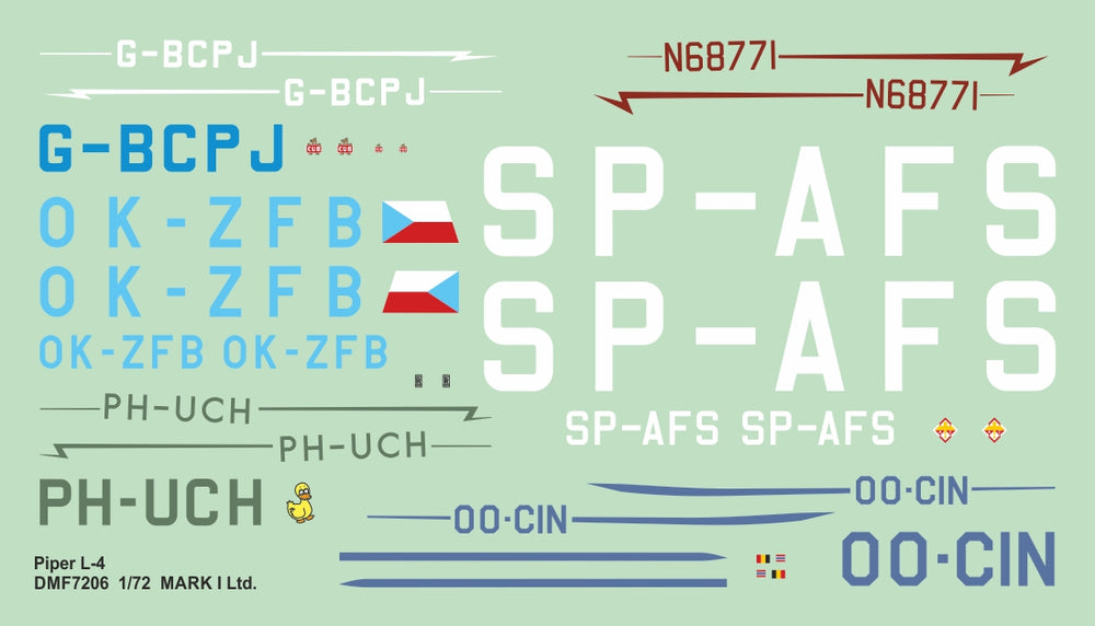 Mark I Decals DMF7206 1:72 Piper L-4 'Pleasure Flying'