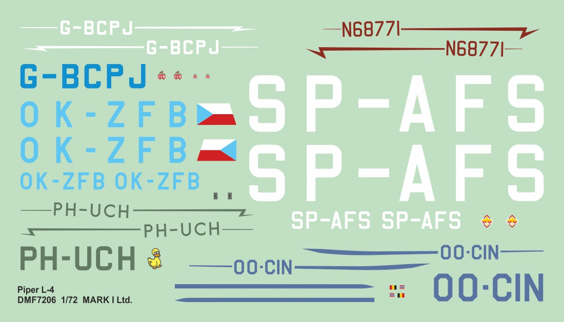 Mark I Decals DMF7206 1:72 Piper L-4 'Pleasure Flying'