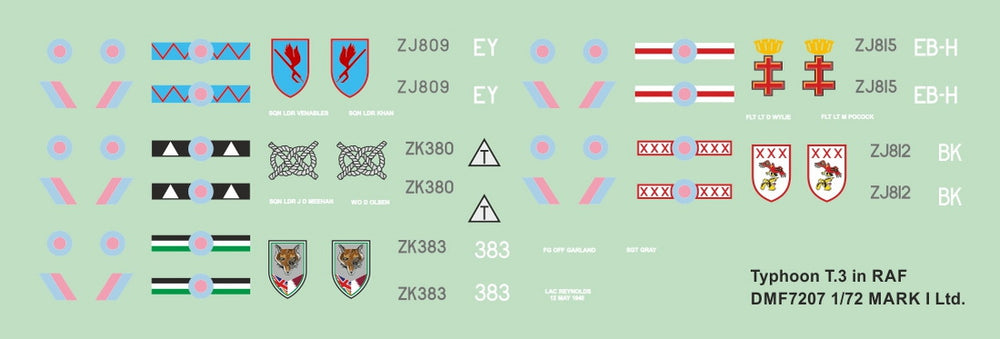 Mark I DMF7207 1:72 Typhoon T.3 RAF Decal Set