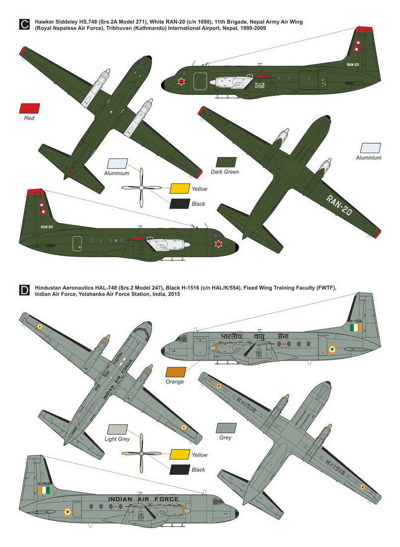 Mark I Decals DMK144-501 1:144 HS.748/HAL-748 Andover Military Pt.1