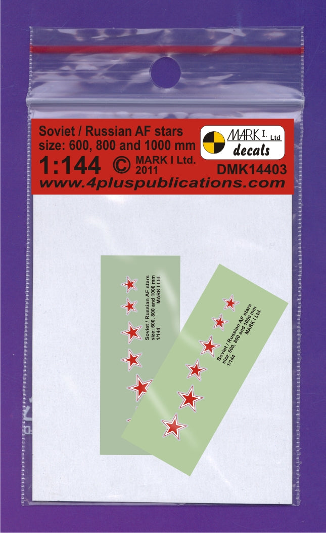 Mark I Decals DMK14403 1:144 Soviet Air Force stars