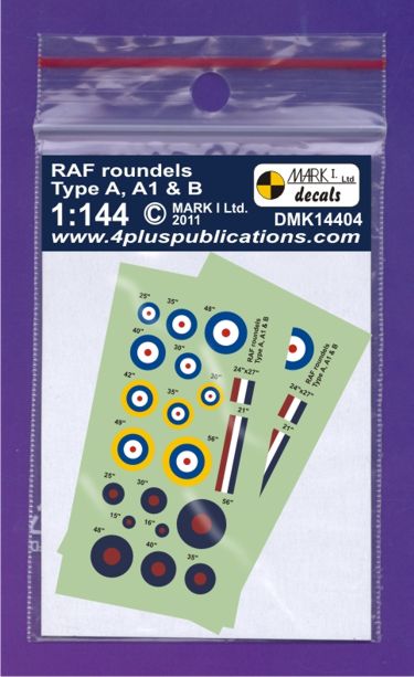 Mark I Decals DMK14404 1:144 RAF Type A, B roundels, 2 sets